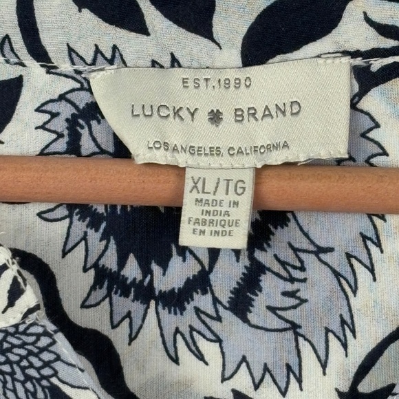 Lucky Brand Women's Boho Peasant Long Sleeve Blouse Top Sz XL Gypsy Hippie FLAW - Picture 8 of 11